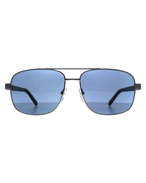 BMW Rechteckige Herren Mattes Licht Palladium Blau Polarisiert BS0039