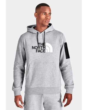 The North Face Logo Woven Pocket Hoodie in Hellgrau