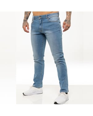 Kruze Herren Straight Leg Stretch Jeans