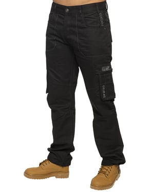 Enzo | Herren Combat Denim Jeans - Schwarz