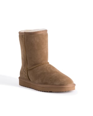 Aus Wooli "Cronulla" Australien Mitte Kalb Schaffell Stiefel, Tan