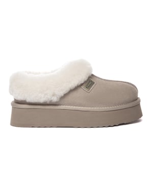 EVER AU Damen Leder Hausschuhe - Topknot