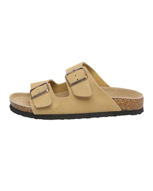 EVER AU Frauen Mallard Leder Doppelschnalle Sandalen - Camel Wildleder