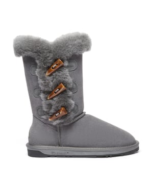 EVER AU Damenstiefel mit Hornknöpfen - Ashy