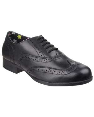 Hush Puppies Kada Senior Leder Mädchen Schwarz Brogues