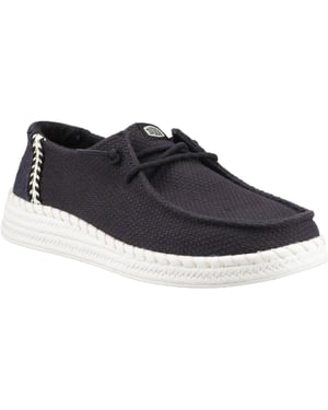HEYDUDE Wendy Espadrille Gewebter Baumwollmix Damen schwarze Espadrilles