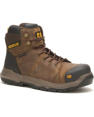 Caterpillar Crossrail 2.0 Leder-Sicherheitsstiefel, Pyramid-Profil, breite Passform - Braun