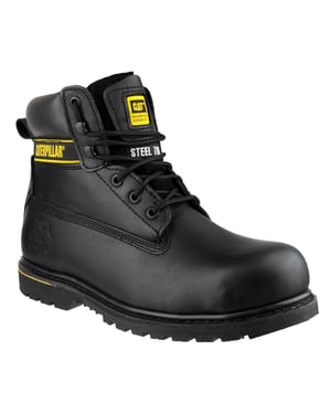 Caterpillar Holton Leder Schwarz Weit Fitting Sicherheitsstiefel