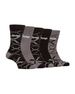 Jeep 5er-Pack atmungsaktive Bambussocken für Herren, Alltag und Business - Schwarz