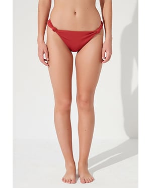 Tief geschnittene Bikinislips mit Knotenbindungen
