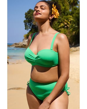 Hochgeschnittene Hipster-Bikini-Unterteile mit Bindebändern