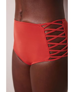 Hochtaillierte Cut-Out Bikini-Hosen
