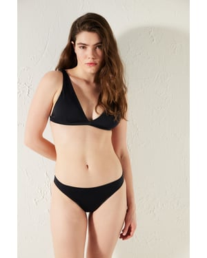 Tief geschnittene einfarbige Bikini-Unterteile