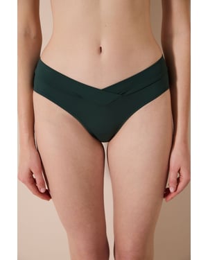 Bikini-Hosen mit Wickel-Design in mittlerer Taille