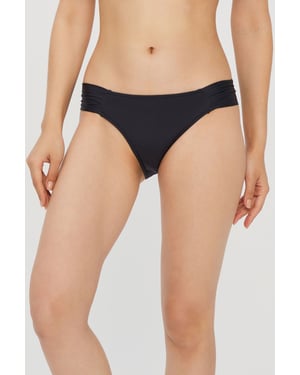 Mittelhohe Einfarbige Hipster-Bikini-Hosen