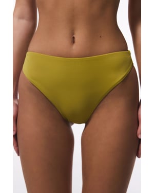 Hoch geschnittene Bikinislips mit hohem Bund
