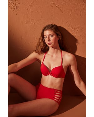 Hochtaillierte Cut-Out Bikini-Hosen