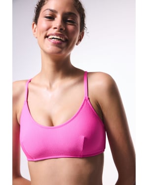 Penti Rippiertes, umwandelbares Träger-Bralette-Bikini-Oberteil - Fuchsia
