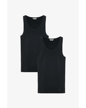 Herren Oversized Lange Baumwoll-Camisole 2er-Pack