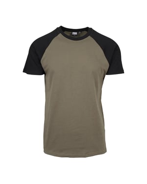 Urban Classics - T-Shirt für Herren Raglanärmel (Oliv/Schwarz)