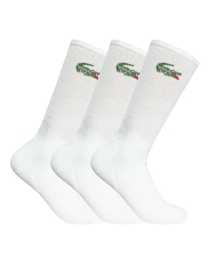 Lacoste 3Er-Pack Crew-Socken, Weiß