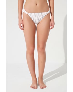 Tief ausgeschnittene Polka-Dots Hipster-Bikini-Hose