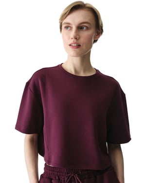 Übergroßes gestricktes Rundhals-T-Shirt