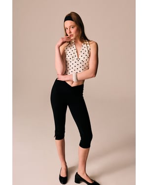 Punktemuster Halterneck Tanga Bodysuit