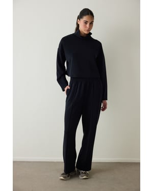 Damen Kurzes Stehkragen Sweatshirt