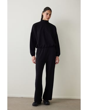 Damen Crop-Half-Zip Sweatshirt