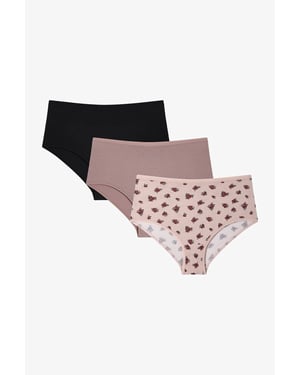 Hochgeschnittene Blumen-Hipster-Slips, 3er-Pack