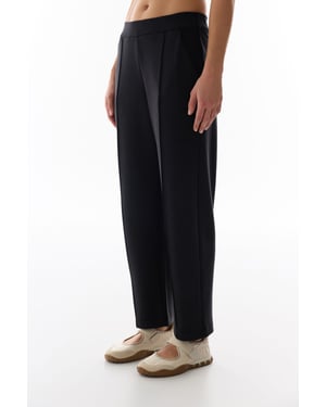 Hosen aus Jersey mit weitem, geradem Bein und mittelhohem Bund