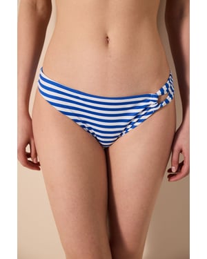 Gestreifte Hüfthosen-Bikiniunterteile mit mittlerer Taille