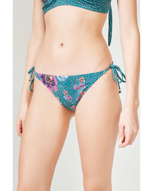 Blumenbikini-Hose mit Seitenschnürung