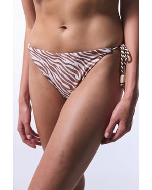 Zebra-Print Bikinislip mit Knoten seitlich
