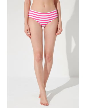 Gestreifte Hüfthose Bikini-Unterteile