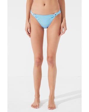 Tief geschnittene gestreifte Hipster-Bikini-Höschen