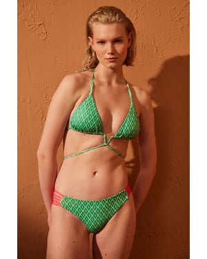 Geometrische Mid-Waist Hipster-Bikiniunterteile