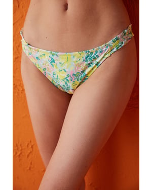 Blumige Tiefe-Hüft-Bikini-Hosen
