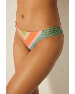 Mittel-Taille Geometrische Hipster Bikini-Höschen