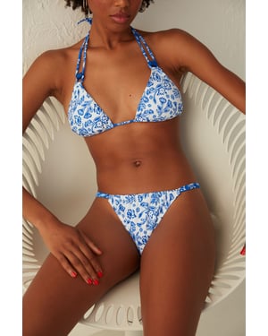 Nieder-Hüftige Blumen-Bikini-Hosen