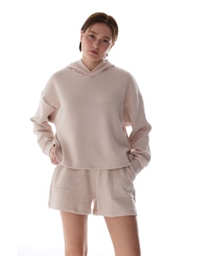 Übergroßer Strick-Hoodie