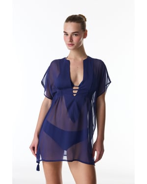 Mini Gewebter Strand-Kaftan mit Quasten