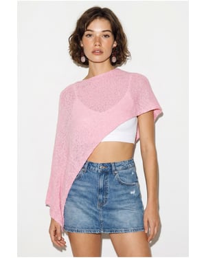 Damen Strick Cut-Out Strandüberwurf