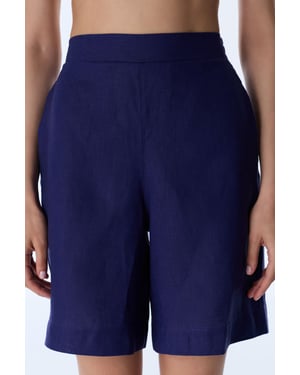 Leinenweite Shorts mit mittlerer Taille