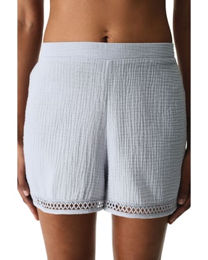Penti Baumwoll-Shorts mit mittlerer Taille zum Hineinschlüpfen - Hellgrau