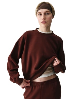 Übergroßes Gestricktes Sweatshirt mit Rundhalsausschnitt
