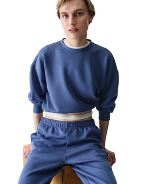 Übergroßes Gestricktes Sweatshirt mit Rundhalsausschnitt