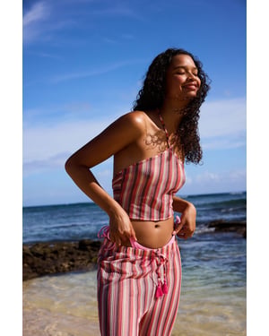 Penti Gestreiftes Neckholder-Crop-Top - Mehrfarbig