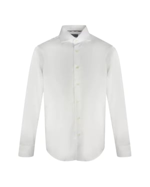 Aquascutum Schlichtes, langarmliges weisses Hemd